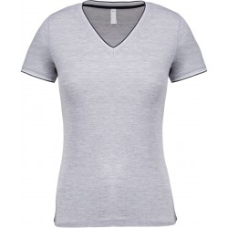 TSHIRT FEMME COL V COTON / VISCOSE