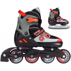 ROLLERS/PATINS A GLACE 2 EN 1 - RED RAIDER