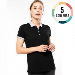 POLO COTON MC BICOLORE FEMME