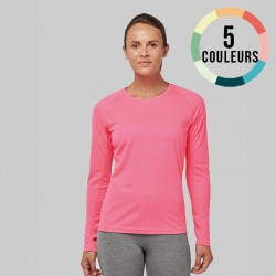 T-SHIRT POLYESTER MANCHES LONGUES FEMME