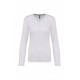 T-SHIRT COTON ML COL V FEMME