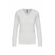 T-SHIRT COTON ML COL V FEMME