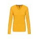 T-SHIRT COTON ML COL V FEMME