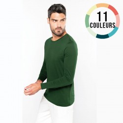 T-SHIRT COTON ML COL ROND HOMME