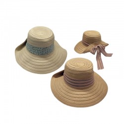 CHAPEAU FEMME PAILLE PAPIER AJUSTABLE