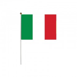 DRAPEAU ITALIE AVEC BATON 30 X 45 CM