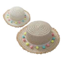 CHAPEAU EN PAILLE PAPIER FILLE T52/54