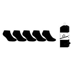 SOQUETTES HOMME 40/46 LOT DE 5 PAIRES NOIR