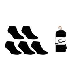 SOQUETTES FEMME 36/41 LOT DE 5 PAIRES NOIR