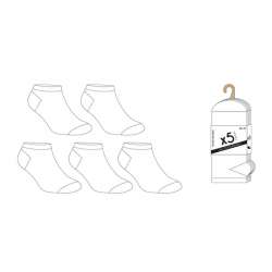 SOQUETTES FEMME 36/41 LOT DE 5 PAIRES BLANC