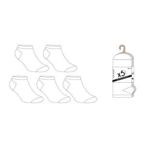 SOQUETTES FEMME 36/41 LOT DE 5 PAIRES BLANC