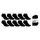 SOQUETTES FEMME 36/41 LOT DE 10 PAIRES NOIR