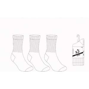 CHAUSSETTES TENNIS HOMME BLANC X 3 PAIRES
