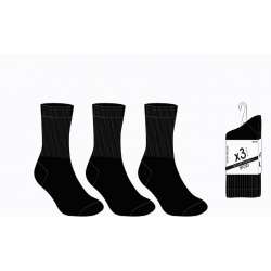 CHAUSSETTES TENNIS HOMME NOIR X 3 PAIRES