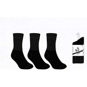 CHAUSSETTES TENNIS HOMME NOIR X 3 PAIRES