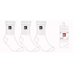CHAUSSETTES TENNIS QUICKSILVER BLANC HOMME LOT 3 PAIRES
