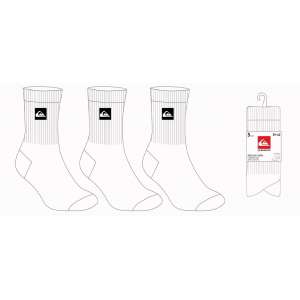 CHAUSSETTES TENNIS QUICKSILVER BLANC HOMME LOT 3 PAIRES