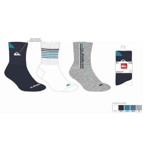 CHAUSSETTES QUIKSILVER ASSORTIMENT HOMME LOT 3 PAIRES