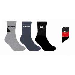 CHAUSSETTES TENNIS NOIR KAPPA HOMME LOT 3 PAIRES