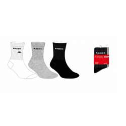 CHAUSSETTES TENNIS ASSORTIMENT KAPPA HOMME LOT 3 PAIRES 43/46