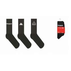 CHAUSSETTES TENNIS NOIR KAPPA HOMME LOT 3 PAIRES