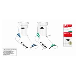 CHAUSSETTES TENNIS BLANC KAPPA HOMME LOT 2 PAIRES