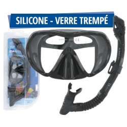 KIT MASQUE TUBA ADULTE SILICONE VERRE TREMPE