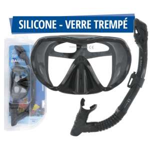 KIT MASQUE TUBA ADULTE SILICONE VERRE TREMPE