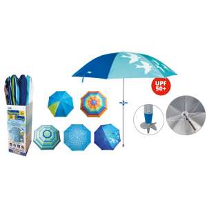 PARASOL POLYESTER ANTI UV AVEC VIS ALU 180 CM