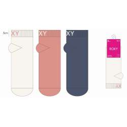 SOCQUETTES 2/3 ASS COUL ROXY FEMME LOT 3 PAIRES