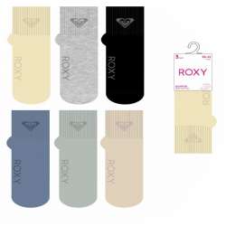 SOCQUETTES 2/3 ASS COUL ROXY FEMME LOT 3 PAIRES