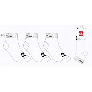 SOCQUETTES 2/3 BLANC QUIKSULVER HOMME LOT 3 PAIRES