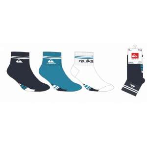 SOCQUETTES 2/3 MOTIFS QUIKSILVER HOMME LOT DE 3 PAIRES