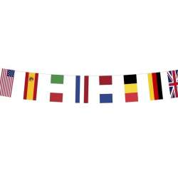 GUIRLANDE 20 FANIONS PAYS DU MONDE 15 M
