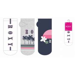 SOCQUETTES FEMME MOTIFS ROXY LOT 3 PAIRES