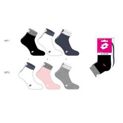SOCQUETTES 2/3 MOTIFS LOTTO FEMME LOT 3 PAIRES