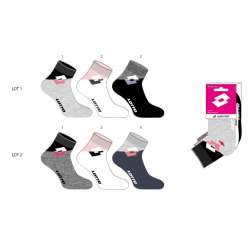 SOCQUETTES 2/3 MOTIFS LOTTO FEMME LOT 3 PAIRES