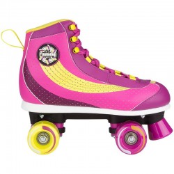 ROLLERS QUAD RETRO ROSE-JAUNE - 34 AU 41