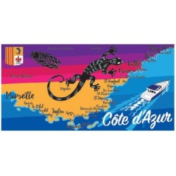 SERVIETTE DE PLAGE MICROFIBRE COTE D'AZUR 70 X 140 CM